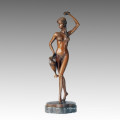 Nackte Statue Bikini Dame Thalia Bronze Skulptur, Milo TPE-249